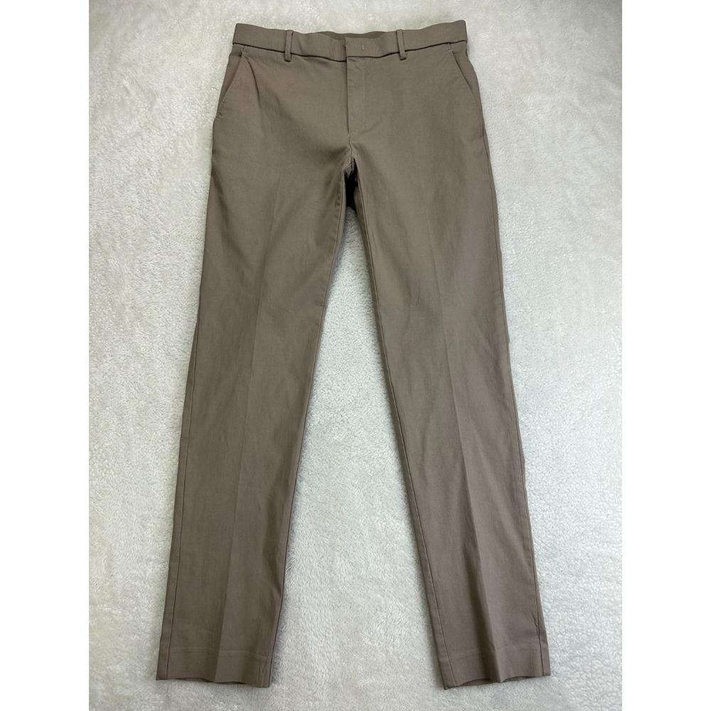 Ralph Lauren Dress Pants Mens 32x32 Taupe Hue Flat-Front Slim-Fit Chinos Stretch